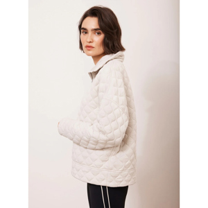 Mint Velvet Cream Quilted Zip Sweatshirt